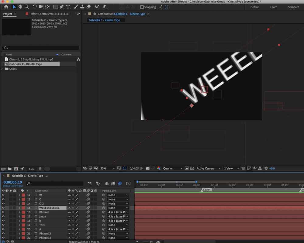 Process of building the video in Adobe After Effects